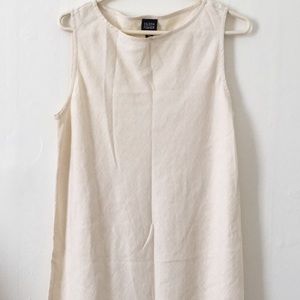 Eileen Fisher beige raw silk dress